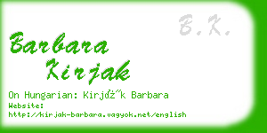 barbara kirjak business card